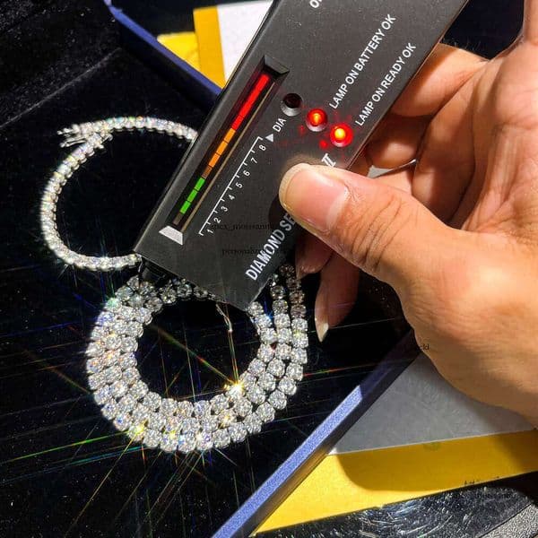 18K bracelet tennis Hip Hop necklace fashion Jewelry Pass Diamond Tester 4mm -5mm vvs moissanite iced out cuban chain 14K for men women ee