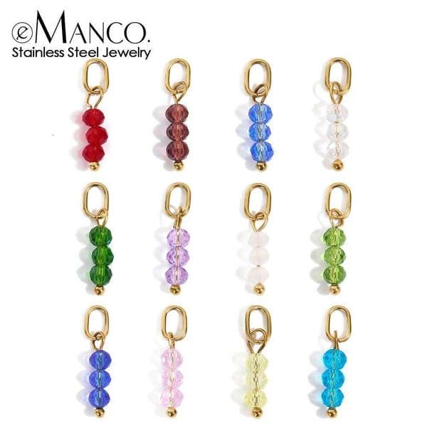 eManco Luxury Colored Crystal Beads With High-quality Stainless Steel Charms can be Made Into Women's DIY Necklaces and Bracelet
