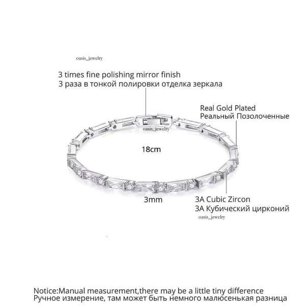 LUOTEEM Fashion Rectangular AA VVS Moissanite 18K Lucky Bracelet with Lock for Cute Girls