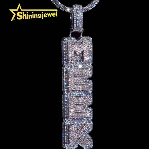 GRA GRA Certificate Hip-Hop Name Letter Sier Full Ice VVS Rapper Pendant with Sandstone