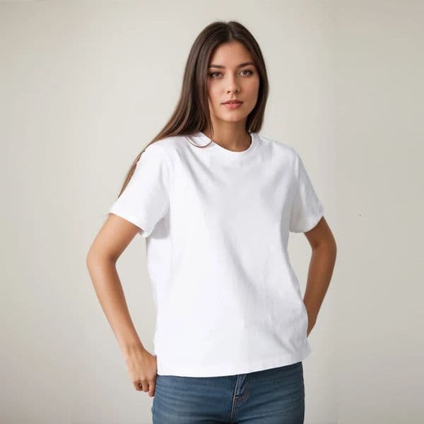 Cotton Short Sleeve Tops 220 Grams Heavy Tshirt Y2k Casual Comfortable Tee Shirt Black White Oneck Woman Clothing YH2532 251218BANJIA