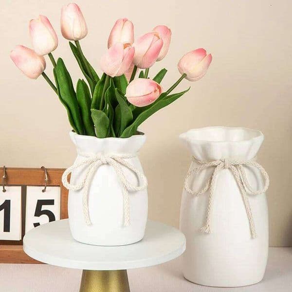 1Pc Bow Design Plastic Flower Modern Art Nordic Decorative Vase Used for Wedding, Living Room, Office, Bedroom Decoration X260104