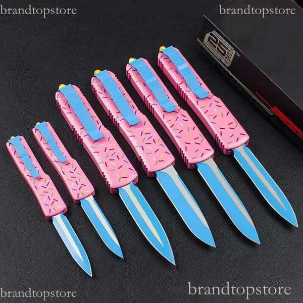 6Models Donut 204P Knife 3.34 D2 Plain Blade, Aviation Aluminum Handles