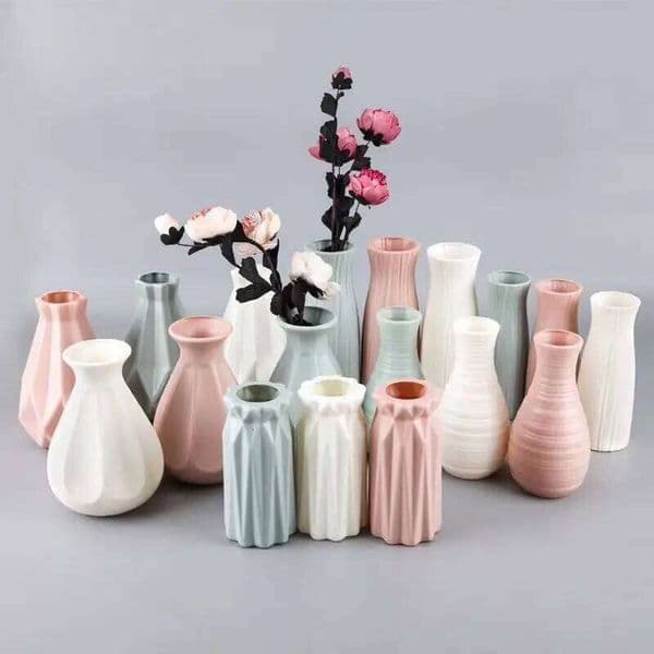 Modern Nordic Plastic Flower Vase, Pink, Blue, White Pot, Basket, Home, Living Room Decoration, Ornament, Arrangement X260104