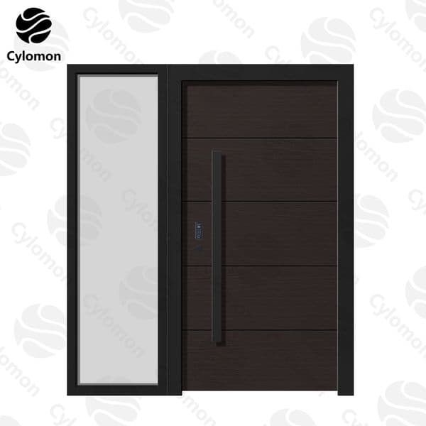 Waterproof Corrosion-Resistant Modern Minimalist Aluminum-Steel Alloy Metal Safety Tempered Glass Single or Double Entry Door for Bedroom Interior Decoration