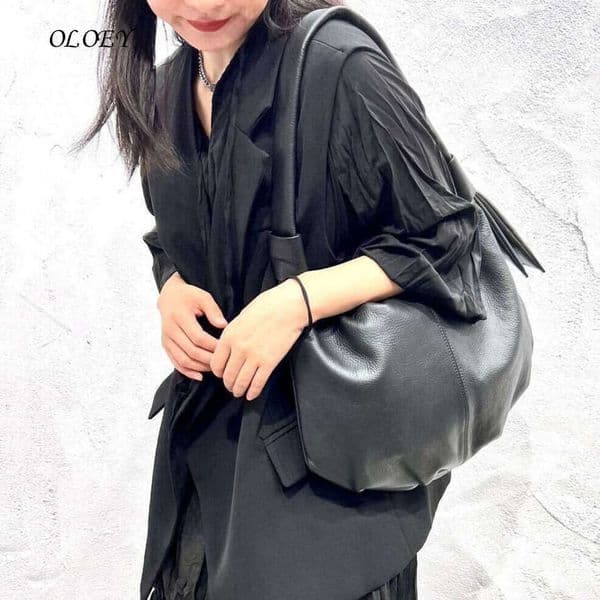Oloey Genuine Leather Women's Tote Handbag Handmade Soft Luxury Underarm Shoulder Bag for Ladies Daily bag matching