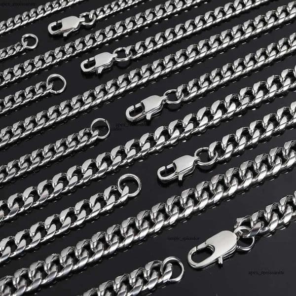 18K Miami Cuban Link Chain For Men Punk Gold Chains Stainless Steel Choker Necklace Hip Hop 18K Jewelry Gift 5Mm 16-30