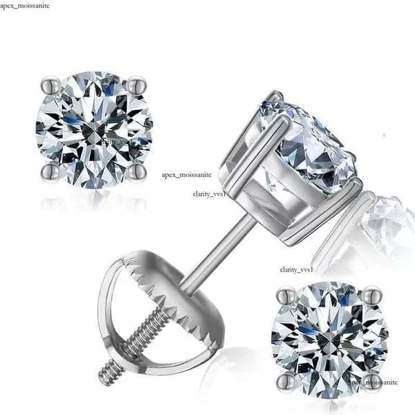 pass diamond tester VVS1 moissanite designer for women men making of 925 18K sterling silver stud earrings screw back earring jewelry woman valentines day gift b2