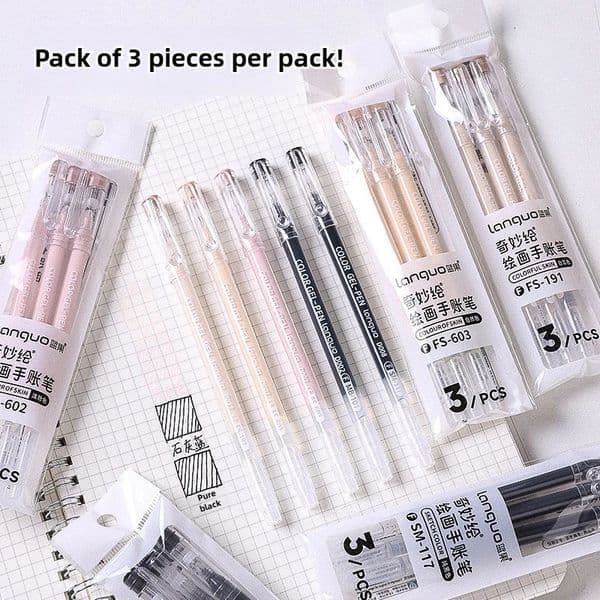 LANGUO High-Capacity Overlayable Skin Tone Black Drawing Gel Pens for Art Marker Replacement School Supplies Stationery 251230