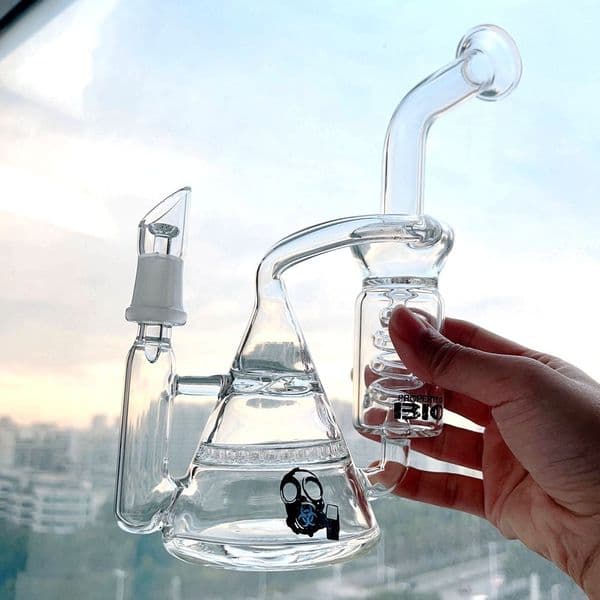 Thick Glass Bong Recycler Water Pipes Bubbler Hookahs Glass Water Oil Bongs Smoking Pipe With 14mm Bowl
