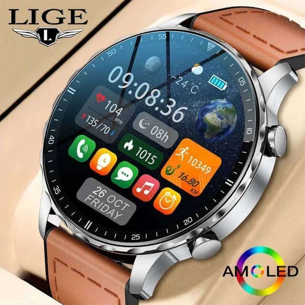 2026 outdoor New New LIGE Magnetic Leather Strap Smartwatch Men Health Monitor Man Watches BT Calling Outdoor Sports Smart Watch For Android Ios Free Shipping S