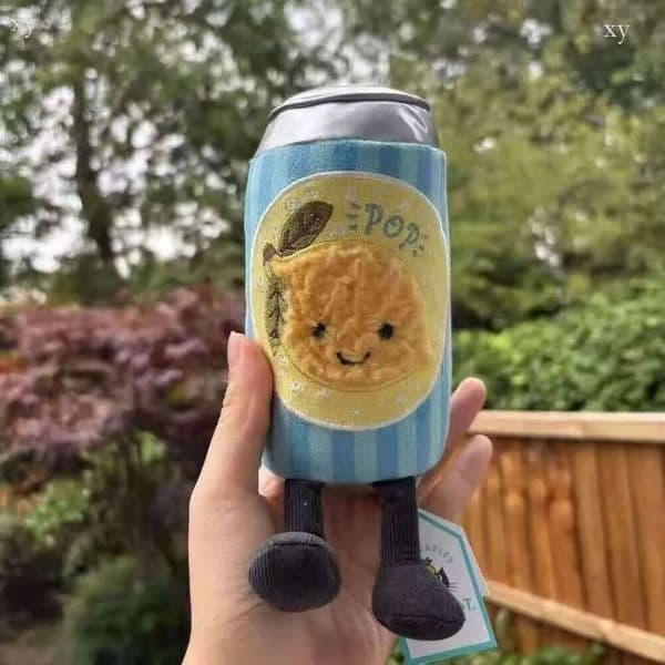 Dolls AMUSEABLES JESSE CAN OF POP Plush Doll Jesse Can of Pop Stuffed Toy lemon soda plush toy lemonade can doll gift with tags