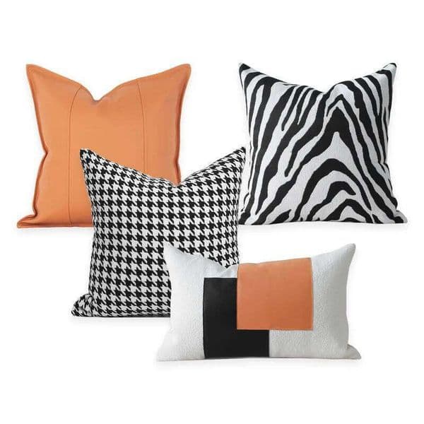 Modern Light Luxury Orange Sofa Cushion with Core Living Room Rectangular Square 26N0105