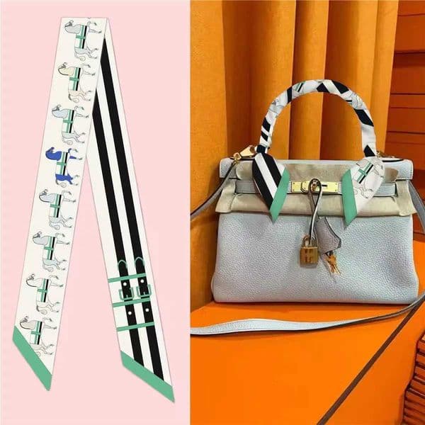 New Korean Version of Silk Scarf Streamer Simation Silk Twill Streamer Wens Fashion Bag Binding Decorative Ribbon Wholes Y260104