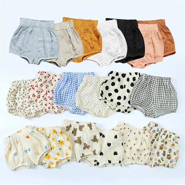 Organic Cotton Shorts for Baby Clothes Toddler Boy Girl Bloomer Printed Short Pants Babies Board Diaper Covers 260104
