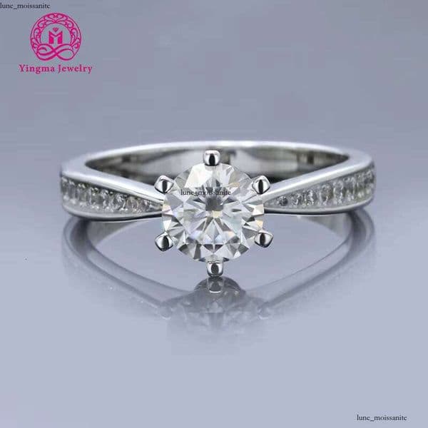 Fing Jewelry Wedding 1ct White/Green 925 Sterling Silver Silicon Stone VVS Moissanite Ring Gift