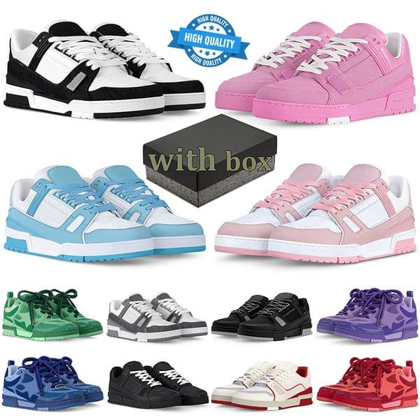 Free shipping With box designer training shoes skate sneakers men women platform pink black white navy blue green red outdoor trainer Sports casual shoes