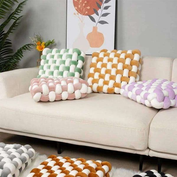 New Square-shaped Home Woven Cushion Suitable Sofas Bay Windows and as a Decorative or Backrest for Beds 26N0105