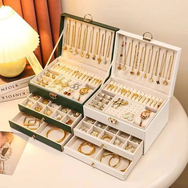Bestseller 5 Layers Large Jewelry Organizer for Women Velvet Jewellery Organiser Drawer Earrings Bracelet Jewelers Display Box ddmytues