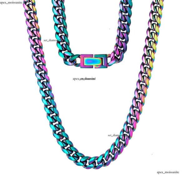 8mm Miami Cuban Link Curb 14K Chain 18K Gold Plated Titanium Steel Jewelry, Durable, Anti-Tarnish, No Allergies Street-wear Punk Hip Hop Necklace Gift, 16 18 20 22