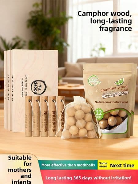 Natural Balls Household Camphor Wood Strips Wardrobe Insect Repellent Mothproof Mildewproof Long-lasting Fragrance