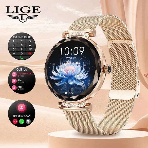 LIGE Fashion Ladies Smart Watch NX7 Pro AMOLED Screen Health Monitoring BT Call Female Women Sport Fitness Tracker Smartwatch 26T0105
