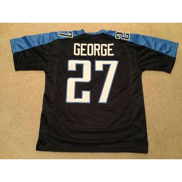 CUSTOM Sewn Stitched Eddie George Blue Football Jersey Add any name number size XS-5XL 6XL