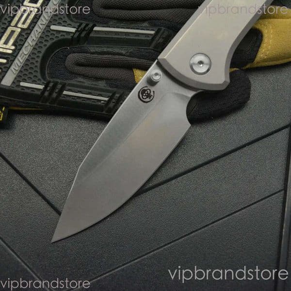 2Models Limited Edition Chaves Folding Knife 3 23 M390 Satin Clip Point fixed blade knife Blade knife Titanium Handles