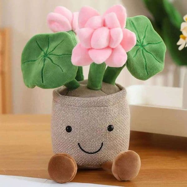 Potdemiel latest lotus potted plant filled plush toy figurine cartoon anime cute pillow cushion home decoration gift doll XJ260105