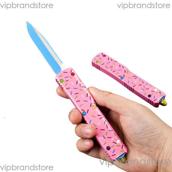 knife 6Models Donut 204P Knife fixed blade knife 3 34 D2 Plain Blade Aviation Aluminum Handles