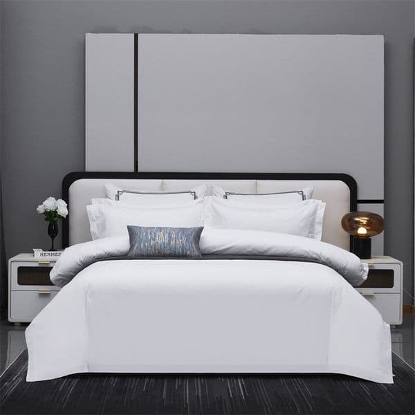 Bamboo Fiber Bed Sheet Set 4-Piece (Fitted Sheet Style) - Bed Sheet, Fitted Sheet, Pillowcases (White/Gray/Green)