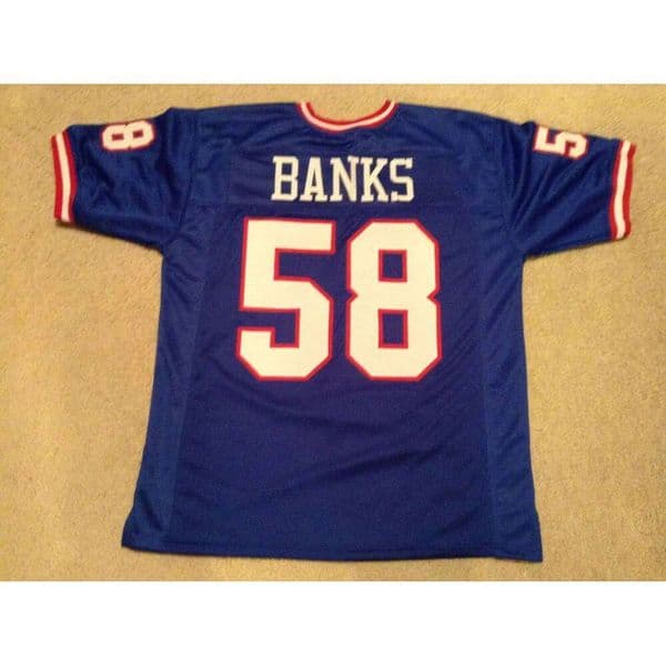 CUSTOM Sewn Stitched Carl Banks Blue Football Jersey Add any name number size XS-5XL 6XL