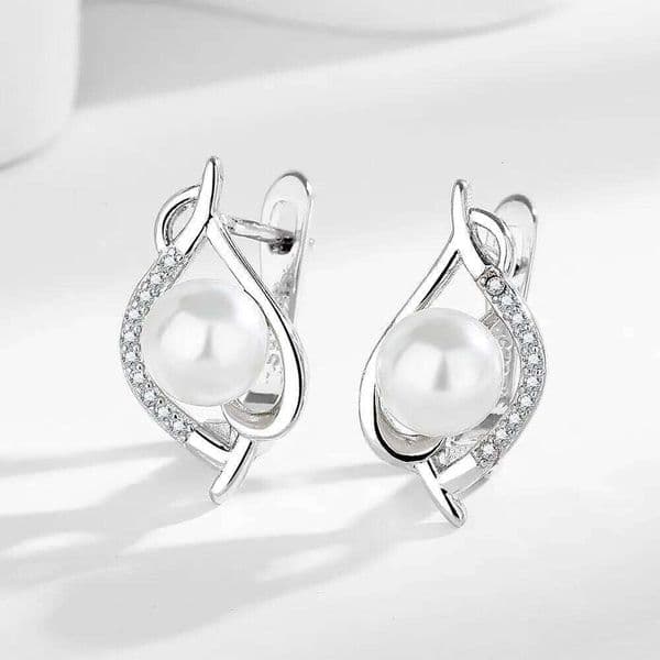 925 Sterling Silver Irregular Pearl Earrings Ladies Fashion Simple Birthday Party Wedding Anniversary Jewelry Gift