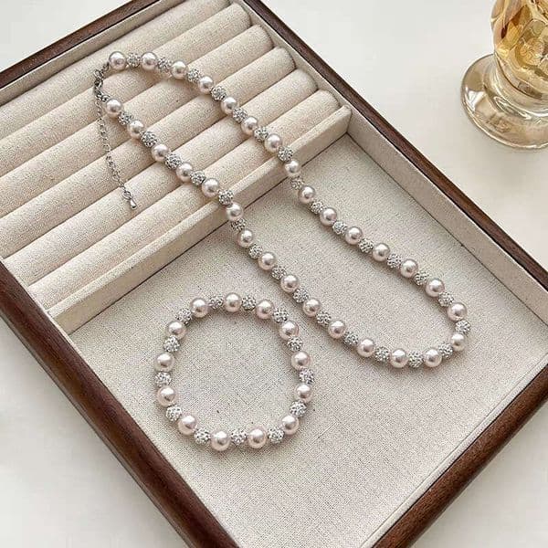 Manufacturer Wholesale Manta Rose Purple Shijia Pearl Necklace for Women, Niche Light Luxury Zircon High-end Clavicle Chain New Model