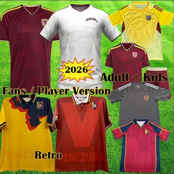 Venezuela 2026 World Cup National Football Jerseys 3XL 4XL Telasco Segovia Aramburu Nahuel Ferraresi Home Away Player Kids Retro 1998 2000 venezuela soccer jersey