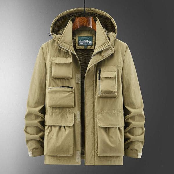 Plus Size Camouflage Jacket: Breathable, Quick Dry & Protective Overcoat Suitable for Field Operations