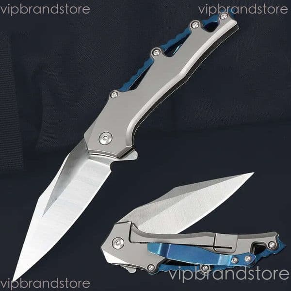 Top Quality Flipper Folding Knife 5Cr13mov Satin Blade fixed blade knife CNC Stainless Steel Handle Ball Bearing Outdoor Camping Hiking Fishing EDC Pocket Knives