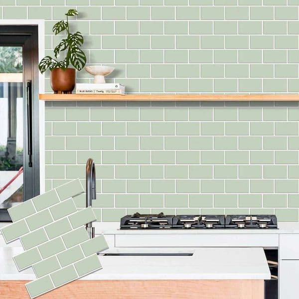 5pcs Subway Design Tile Sticker Peel and Thicker Backsplash 3DWallpaper Stick on Wall for Kitchen RV Room Decor 26T0106