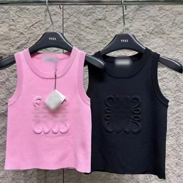Designer T-shirt Summer Letter Top Knitted Ice Silk Printed Womens Slveless Tank Top Fashionable and Versatile New Slim Round Neck Hot Girl Interior T Z260512