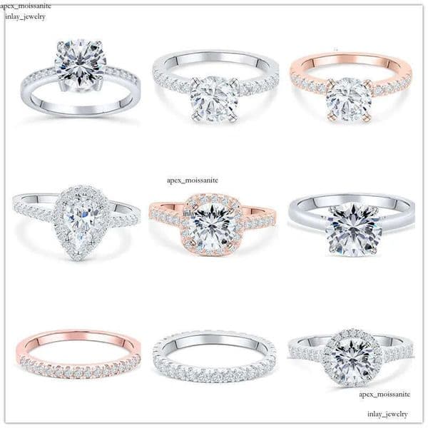 2025 New Vintage 925 Sterling Silver Zircon For Women Designer Jewelry Engagement And Wedding Ring Set