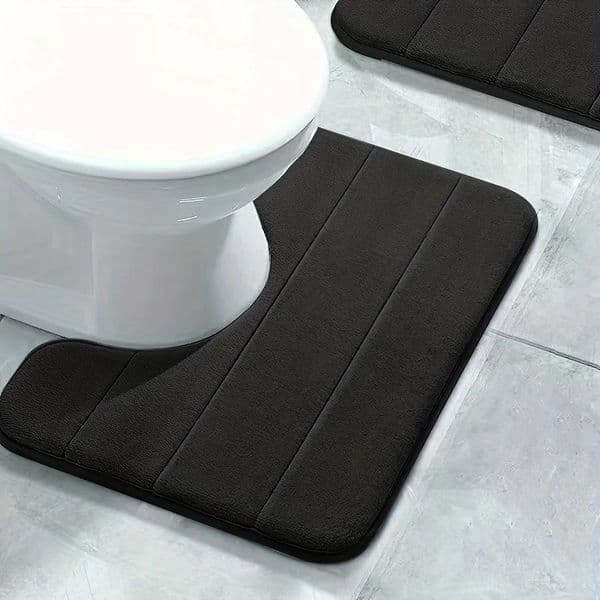 1PC pure color stripe bathroom toilet umat carpet soft nonslip quickdry mat family bibulous shower 260106