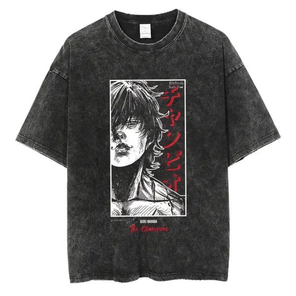 Anime Baki Haman Tshirts Harajuku Vintage 100 Cotton 2024 Washed T Shirt For Men Hip Hop Streetwear Oversize Tshirt 251230BANJIA