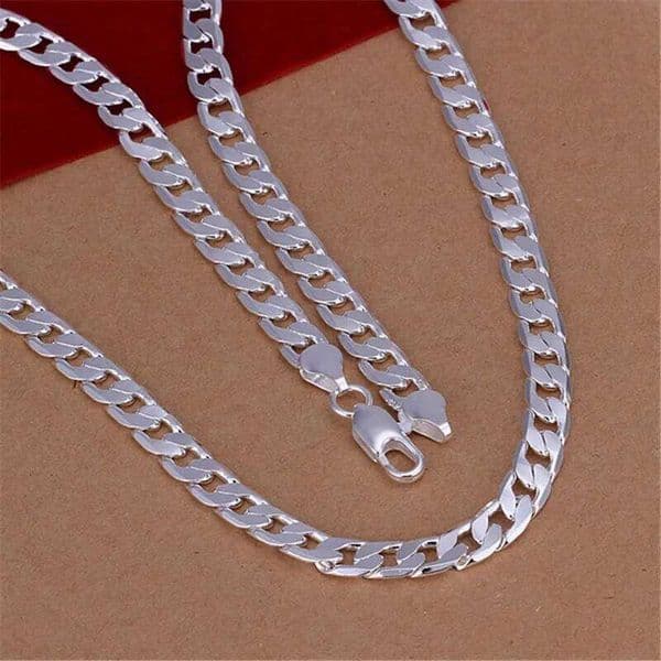 Fine Silver Color Necklace Exquisite Noble Luxury Gorgeous Charm Fashion 4-12MM Men Solid Wedding Chain Women Jewelry