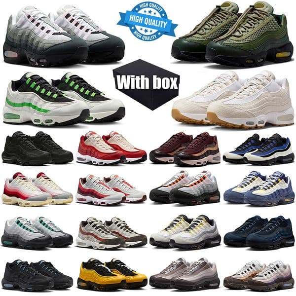 Free shipping With Box Designer Sneakers Men Women Neon 95 95s Triple Black White Yellow Cool Grey Olive Green Honey Sketch airmac plus tn Fashion Sports Running Shoes