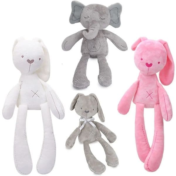 42CM Cute Long Ears Bunny Plush Toy Soft Cartoon Rabbit Stuffed Animal Sleeping Buddy for Kids Baby Gift 260106