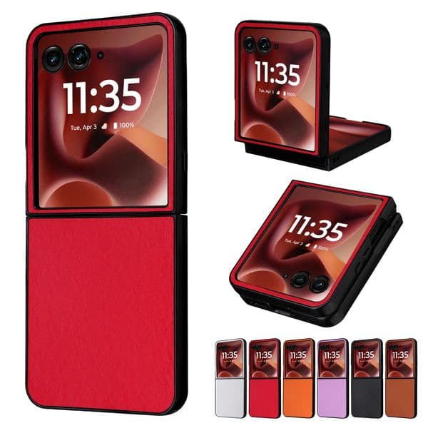 Phone Cases For MOTO Razr 60 Ultra 50 40 Funda Uneven feel Sticker PU Leather Plastic Back Case Cover Capa