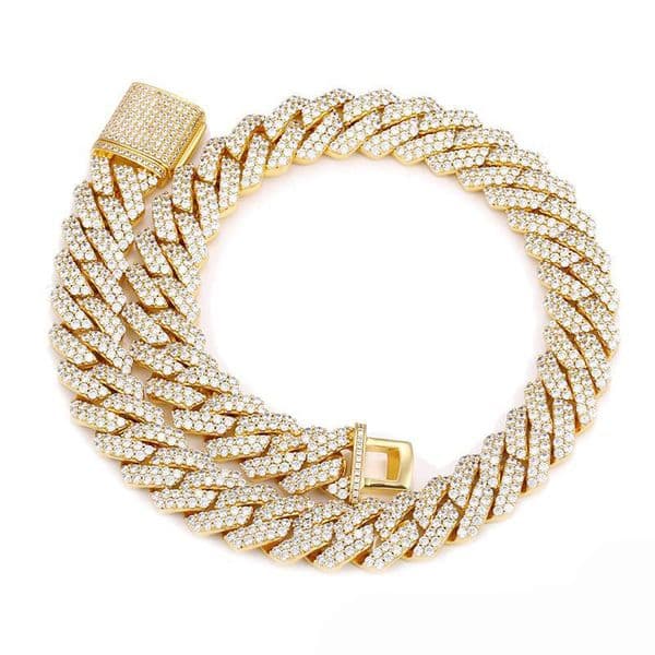 Classic Cuban Link Chain Necklace Designer For Men Women 14mm W 2 Row CZ Diamond Cuban Chain 8MM W Moissanite Chain Tennis Bracelet Hip Hop Designer Jewelry Woman Gift