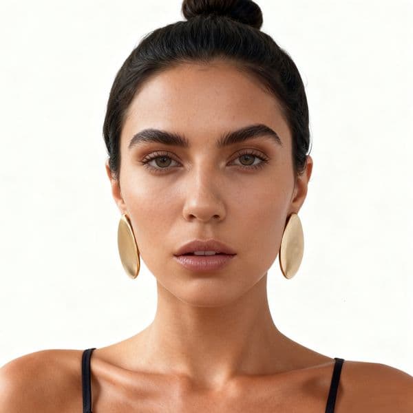 Minimalist Cool Style INS Geometric Smooth Light Luxury Alloy Heavy Craft Earrings Vintage Casual Ear Jewelry