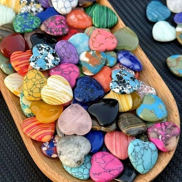 10/20/30PCS Heart Shape LOVE 20MM Natural Crystal Amethyst Agate Irregular Mineral Healing Stone Gravel Specimen Home Decoration 26T0106
