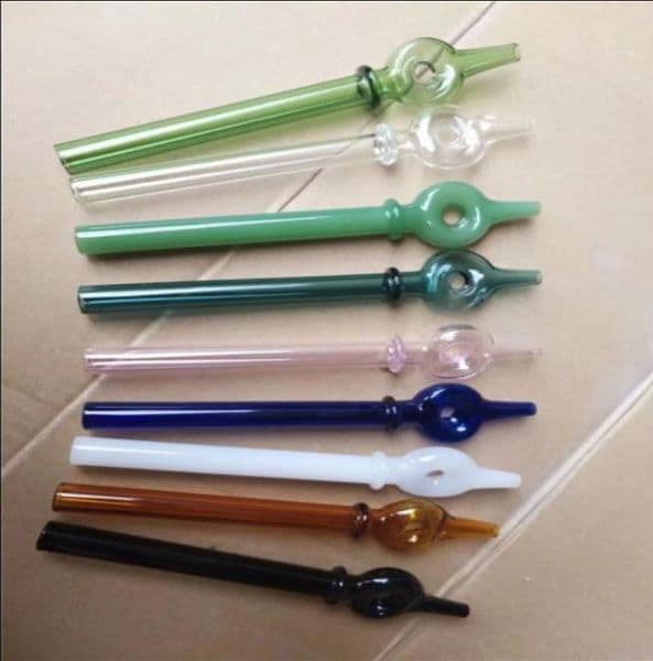 Smoking Pipes Aeecssories Glass Hookahs Bongs Colored circular glass straight pipe